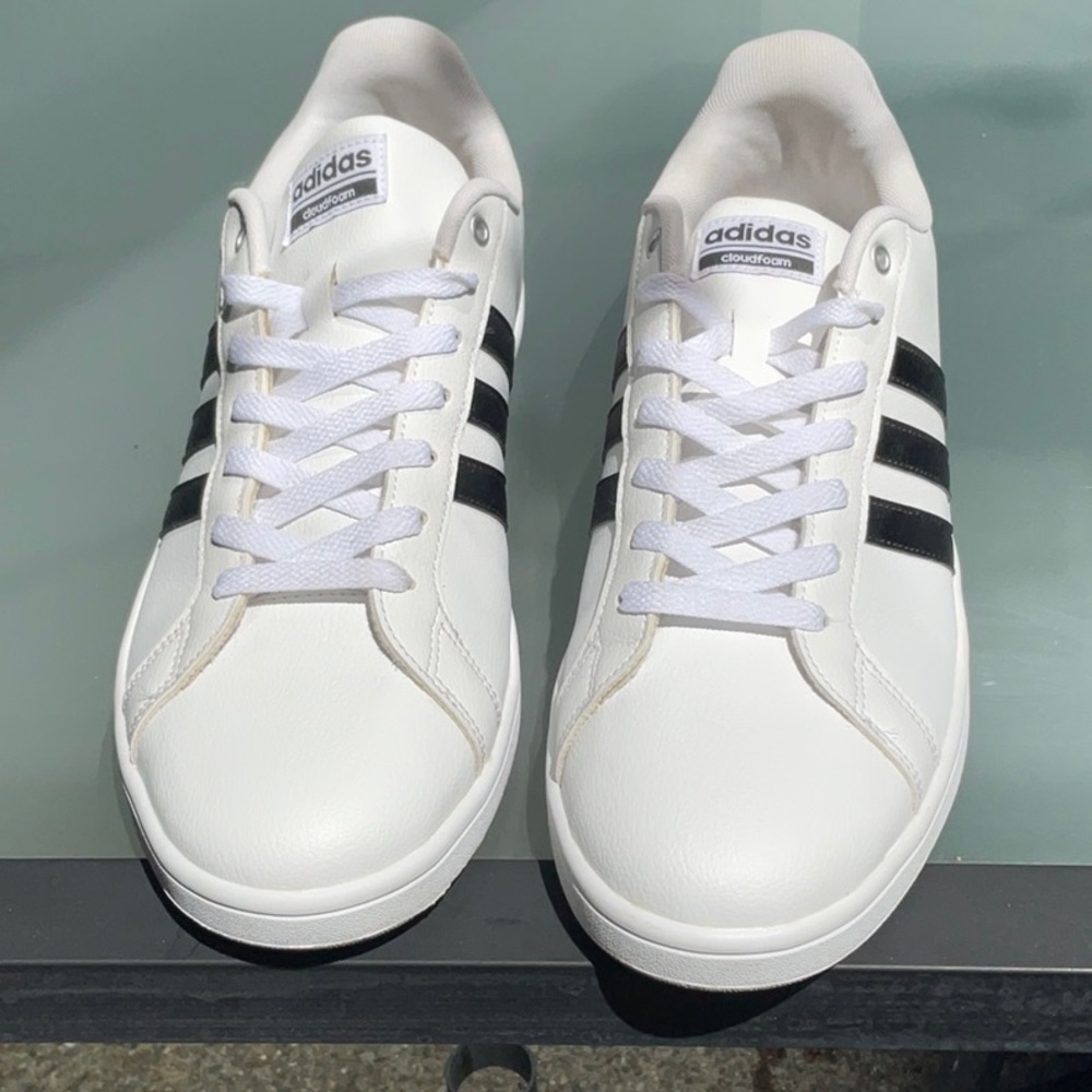 Adidas White and Black Classic Sneakers - Picture 2 of 8